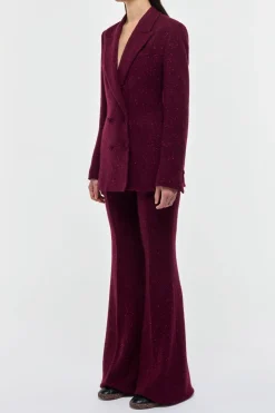 Rhein Flare Pant in Bordeaux Speckled Cashmere