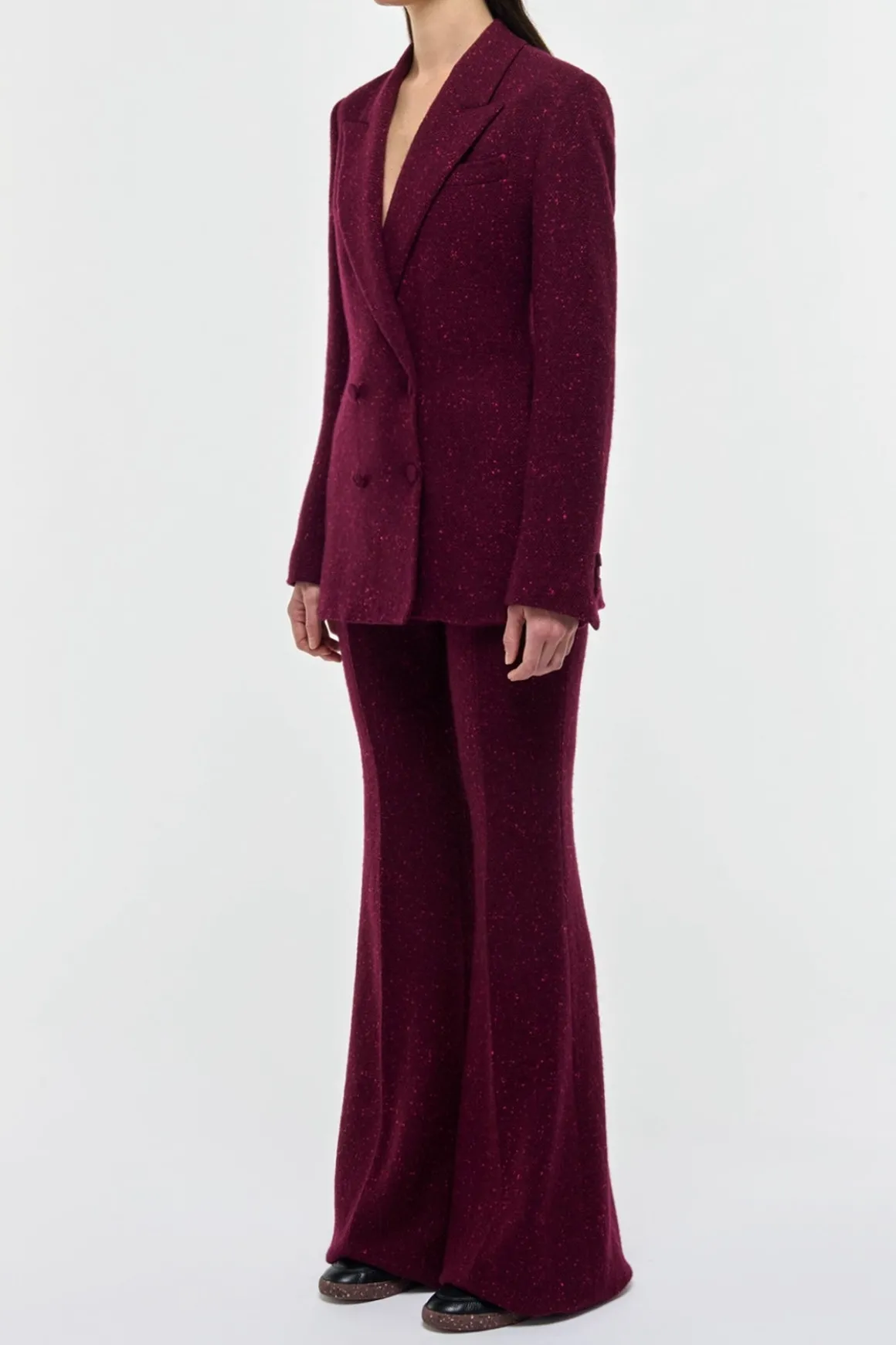 Rhein Flare Pant in Bordeaux Speckled Cashmere