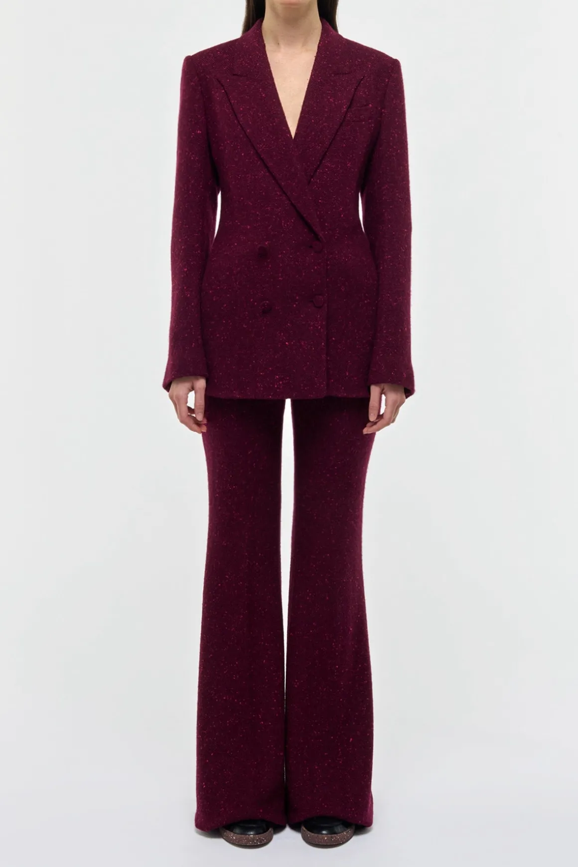 Rhein Flare Pant in Bordeaux Speckled Cashmere