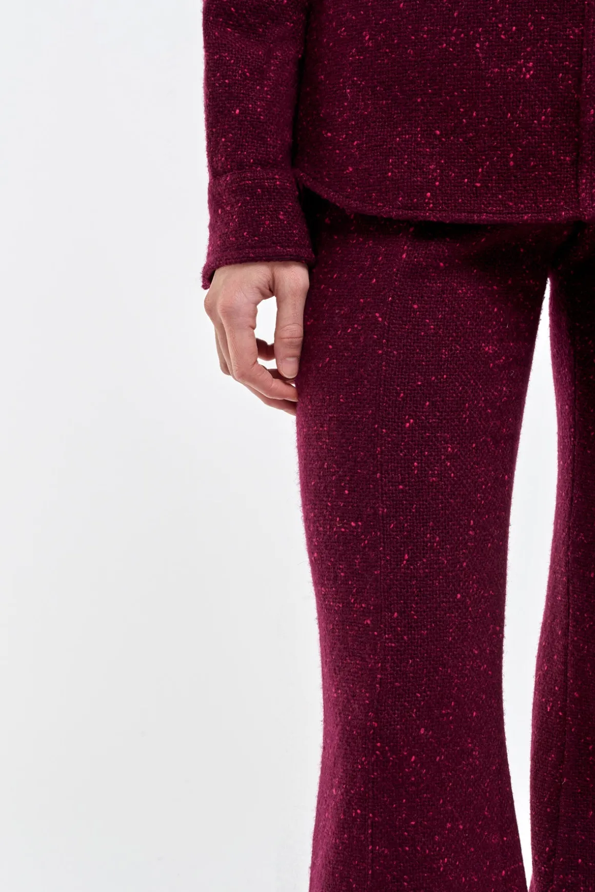 Rhein Flare Pant in Bordeaux Speckled Cashmere