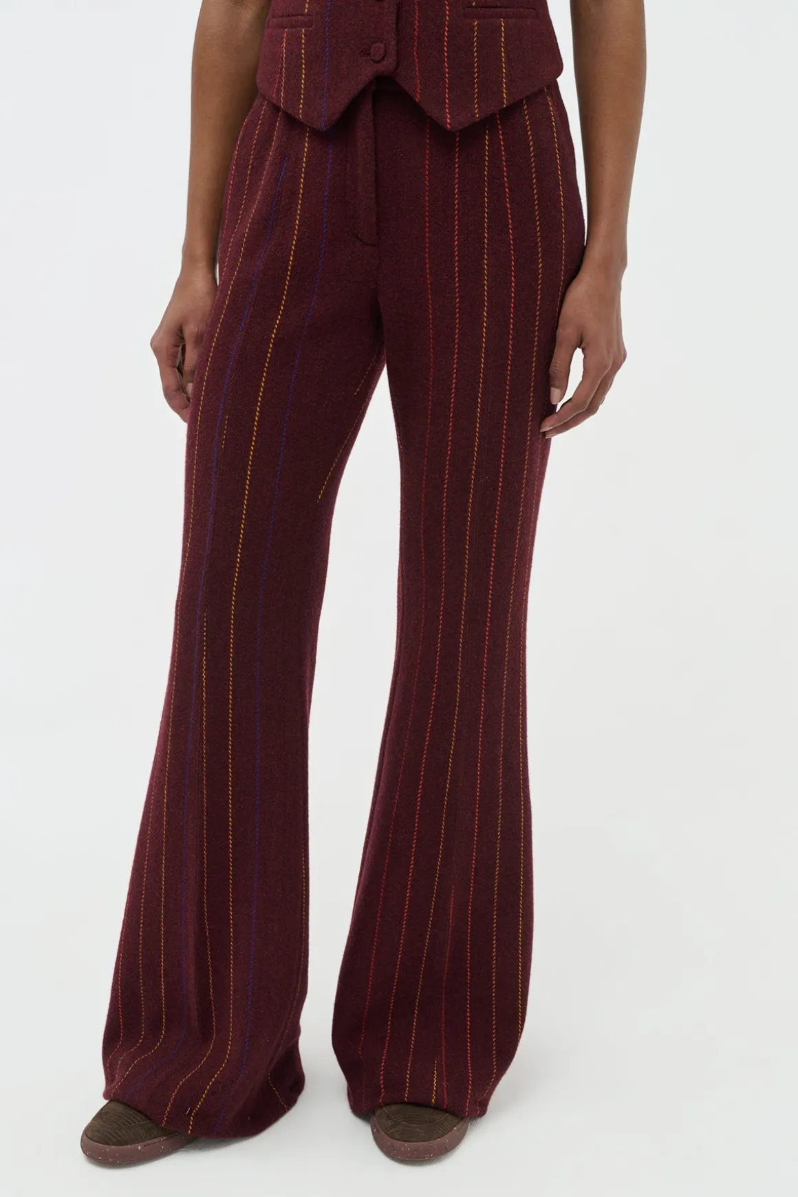 Rhein Flare Pant in Burnt Sienna Multi Wool Cashmere