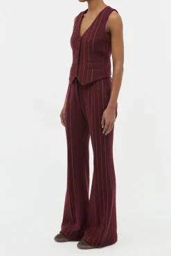 Rhein Flare Pant in Burnt Sienna Multi Wool Cashmere