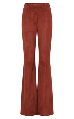 Rhein Flare Pant in Burnt Sienna Suede