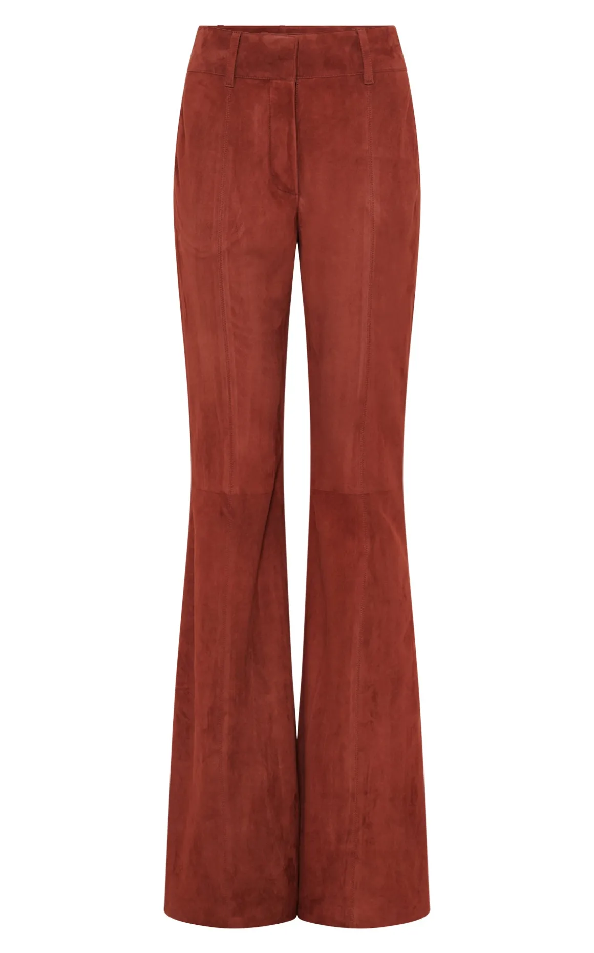 Rhein Flare Pant in Burnt Sienna Suede