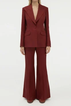 Rhein Flare Pant in Burnt Sienna Linen Twill