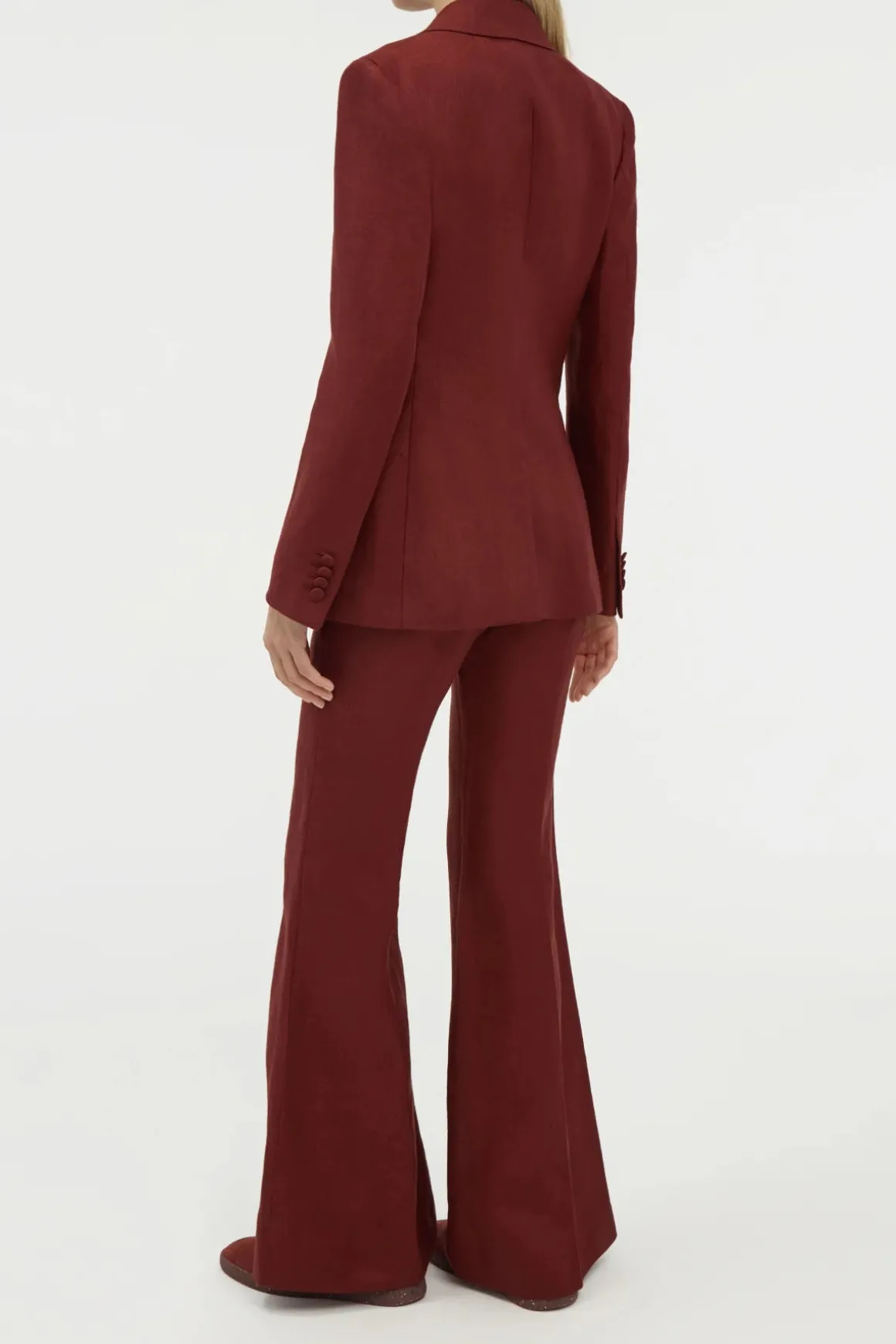 Rhein Flare Pant in Burnt Sienna Linen Twill