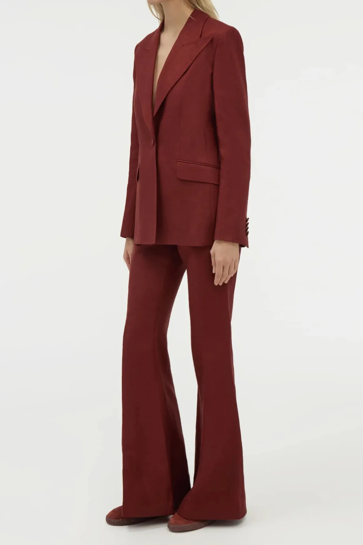 Rhein Flare Pant in Burnt Sienna Linen Twill