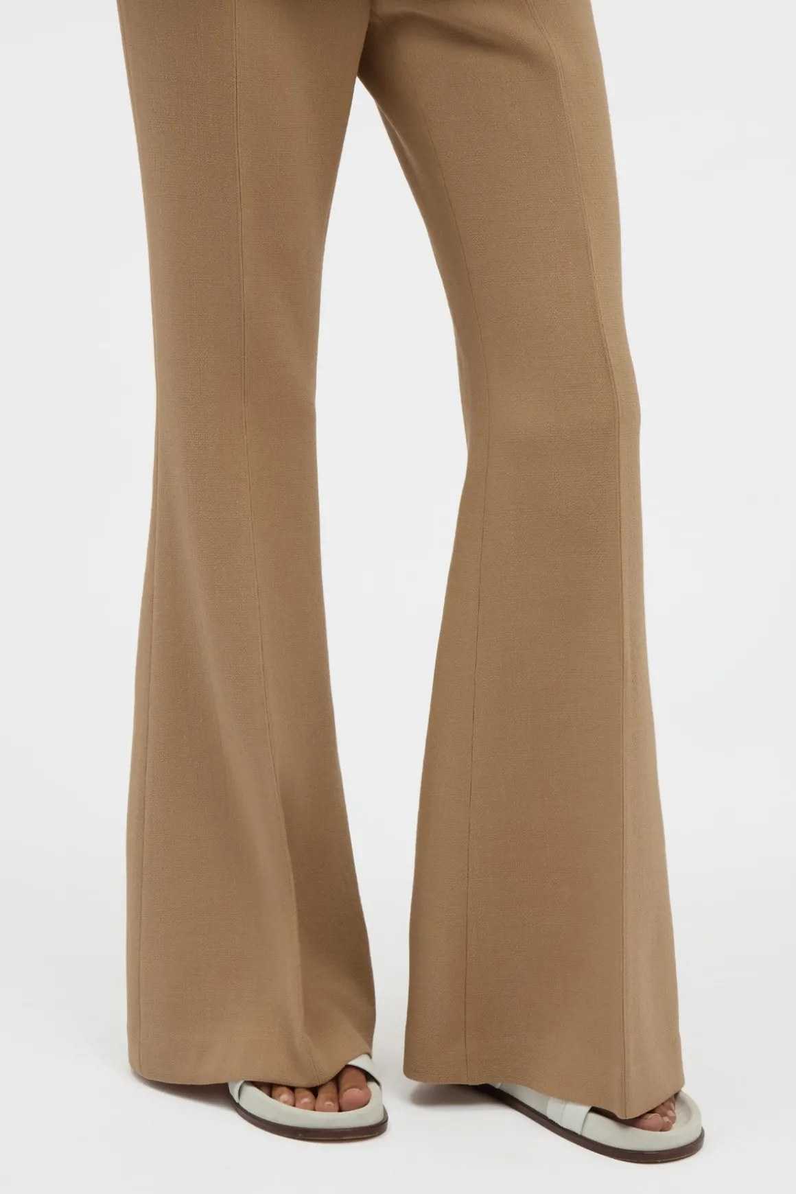 Rhein Flare Pant in Camel Virgin Wool Crepe