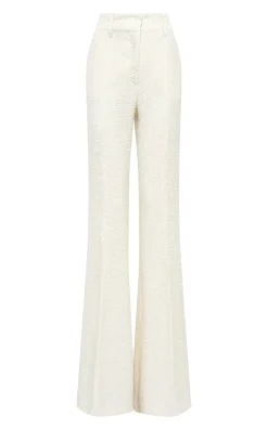Rhein Flare Pant in Ivory Silk Boucle
