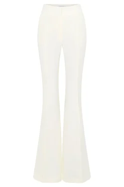 Rhein Flare Pant in Ivory Virgin Wool Crepe