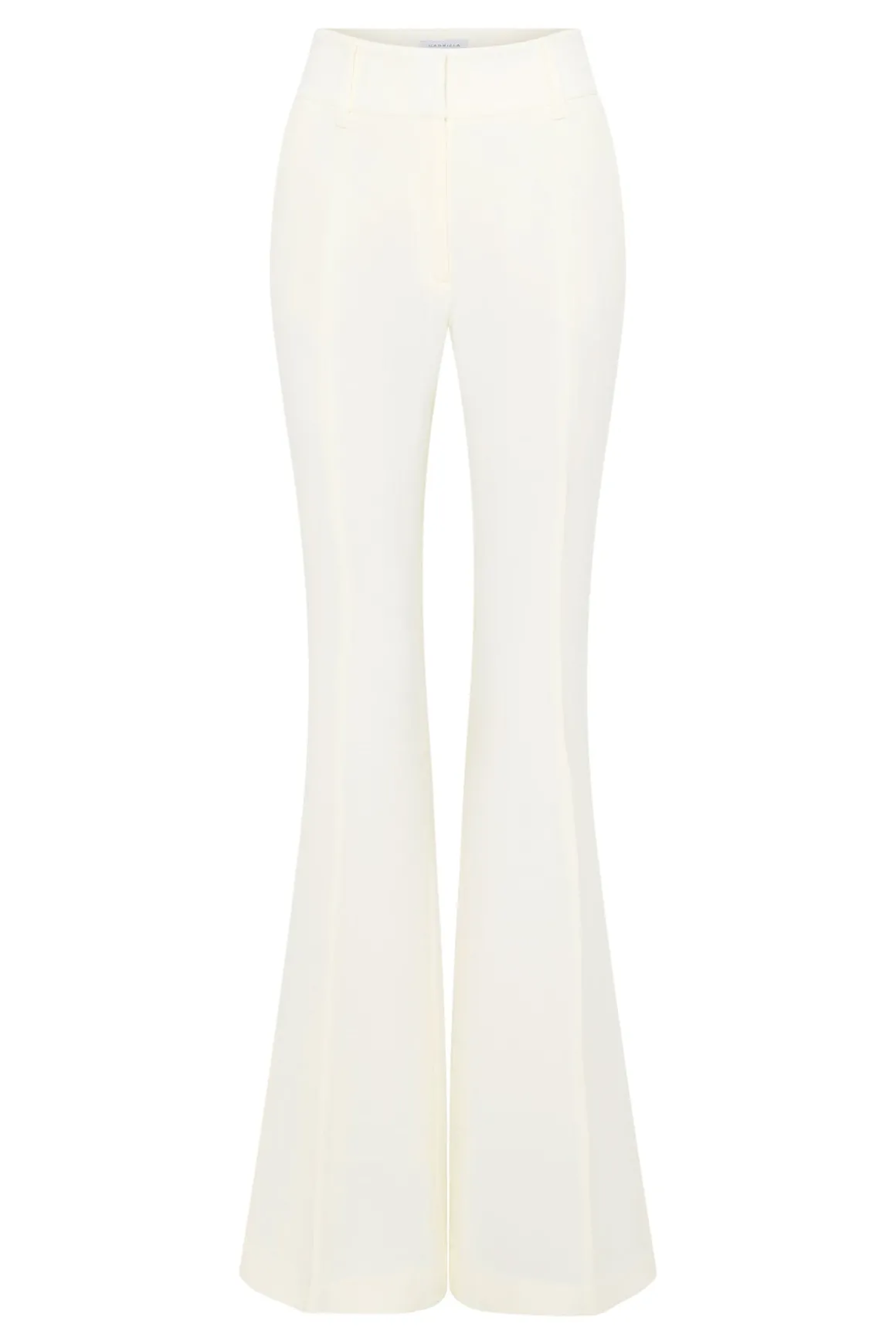 Rhein Flare Pant in Ivory Virgin Wool Crepe