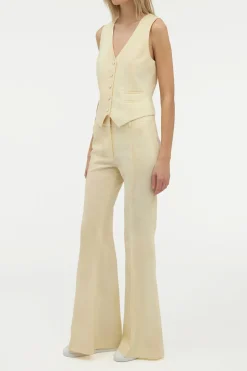 Rhein Flare Pant in Ivory Virgin Wool