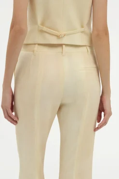 Rhein Flare Pant in Ivory Virgin Wool
