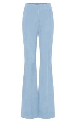 Rhein Flare Pant in Light Blue Suede