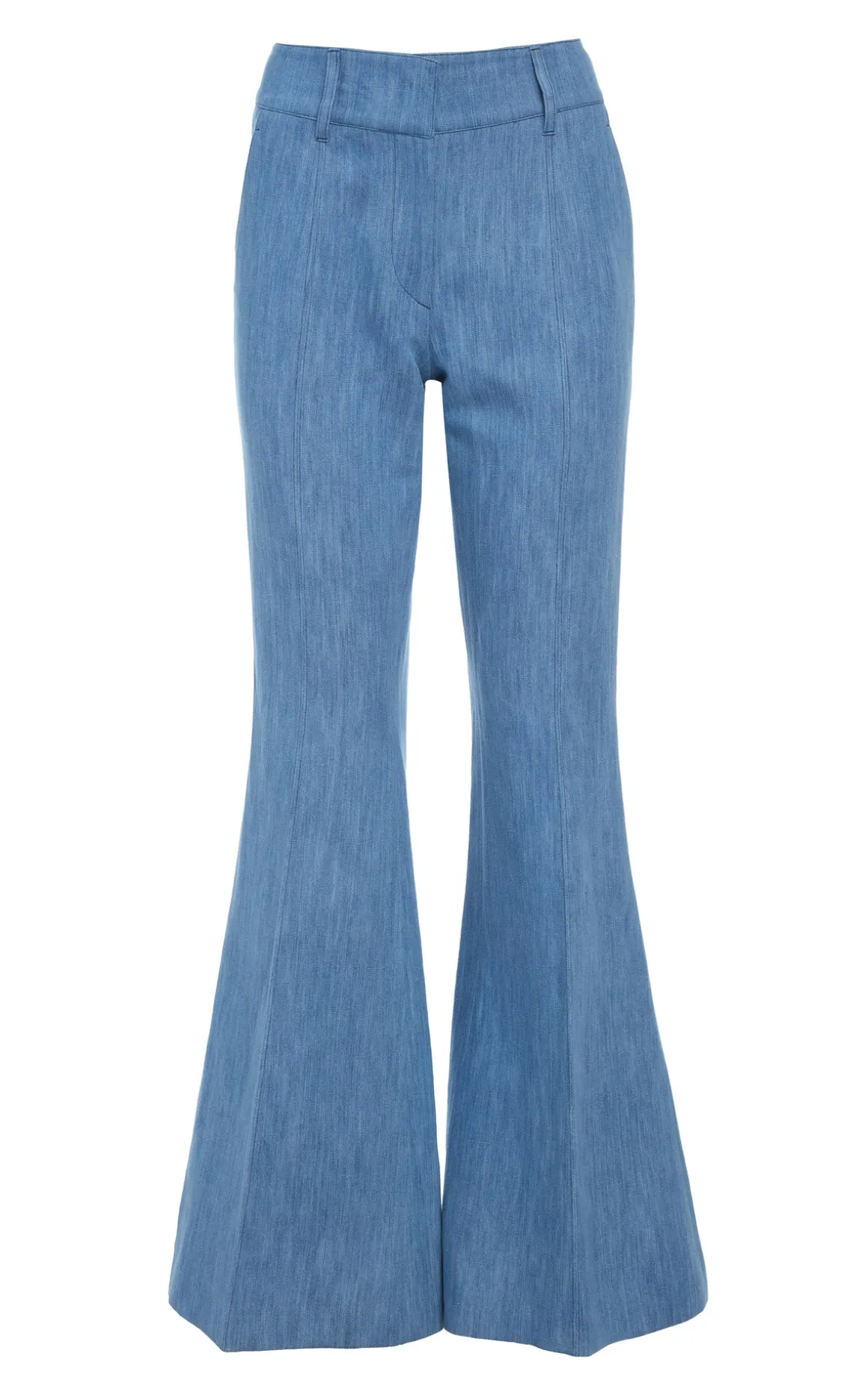 Rhein Flare Pant in Medium Blue Recycled Cotton Linen Denim