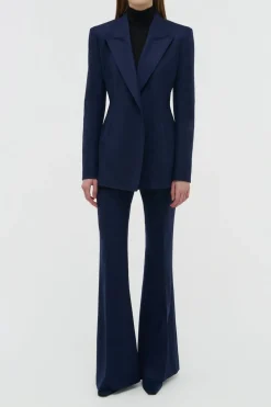 Rhein Flare Pant in Navy Wool Cashmere Flannel
