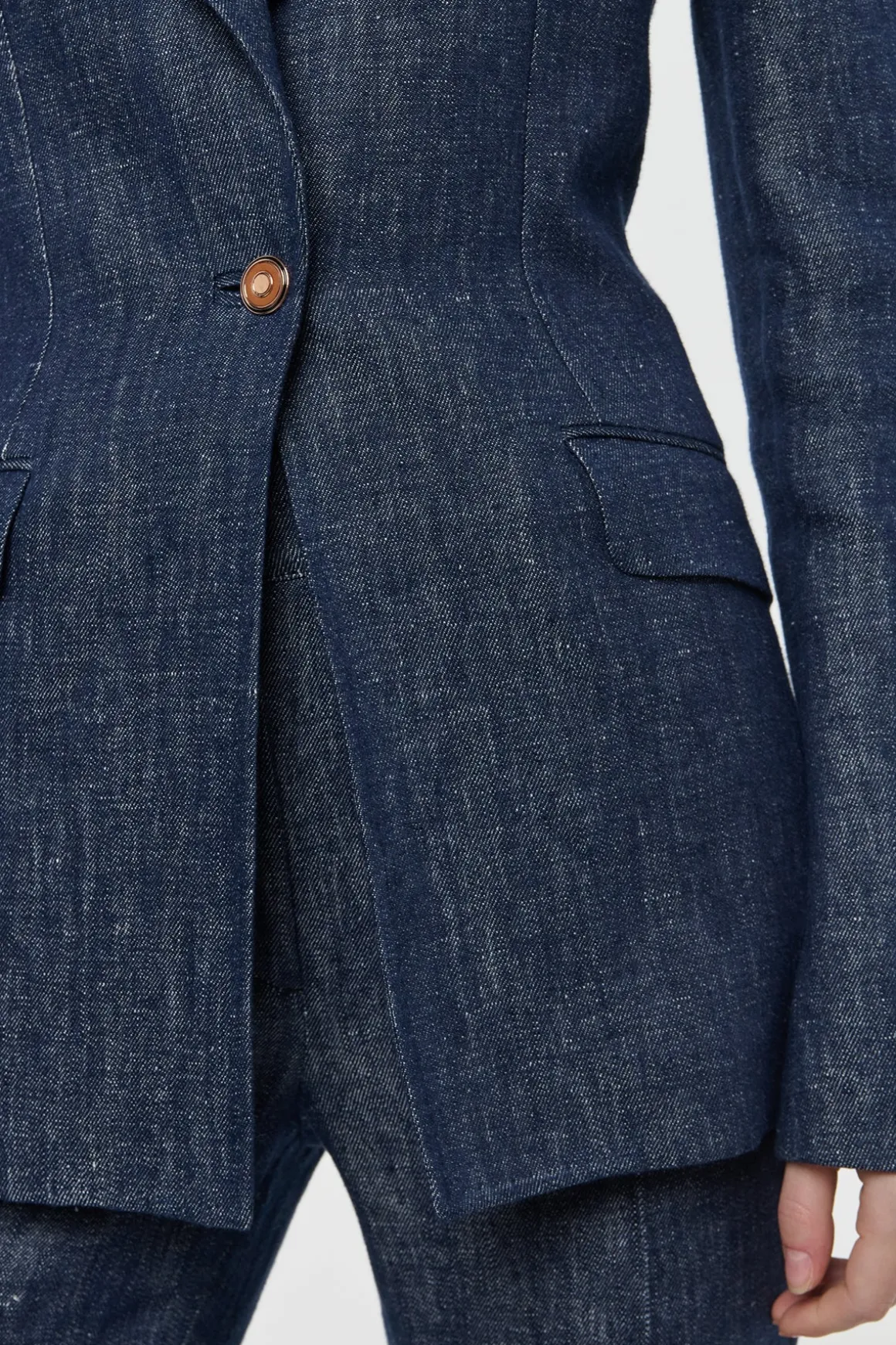 Rhein Flare Pant in Stone Washed Linen Denim