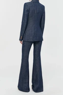 Rhein Flare Pant in Stone Washed Linen Denim