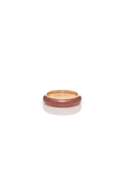 Ring in 18K Rose Gold & Vitreous Brown Enamel