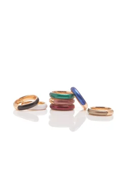 Ring in 18K Rose Gold & Vitreous Ivory Enamel