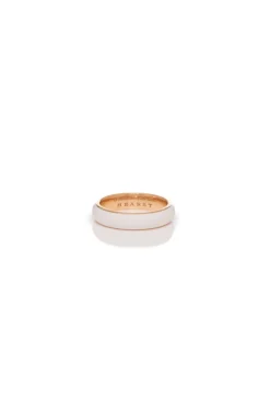 Ring in 18K Rose Gold & Vitreous Ivory Enamel