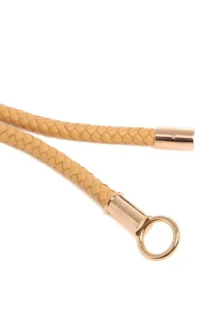 Rope Braided Belt in Beige Nappa Leather