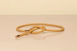 Rope Braided Belt in Beige Nappa Leather