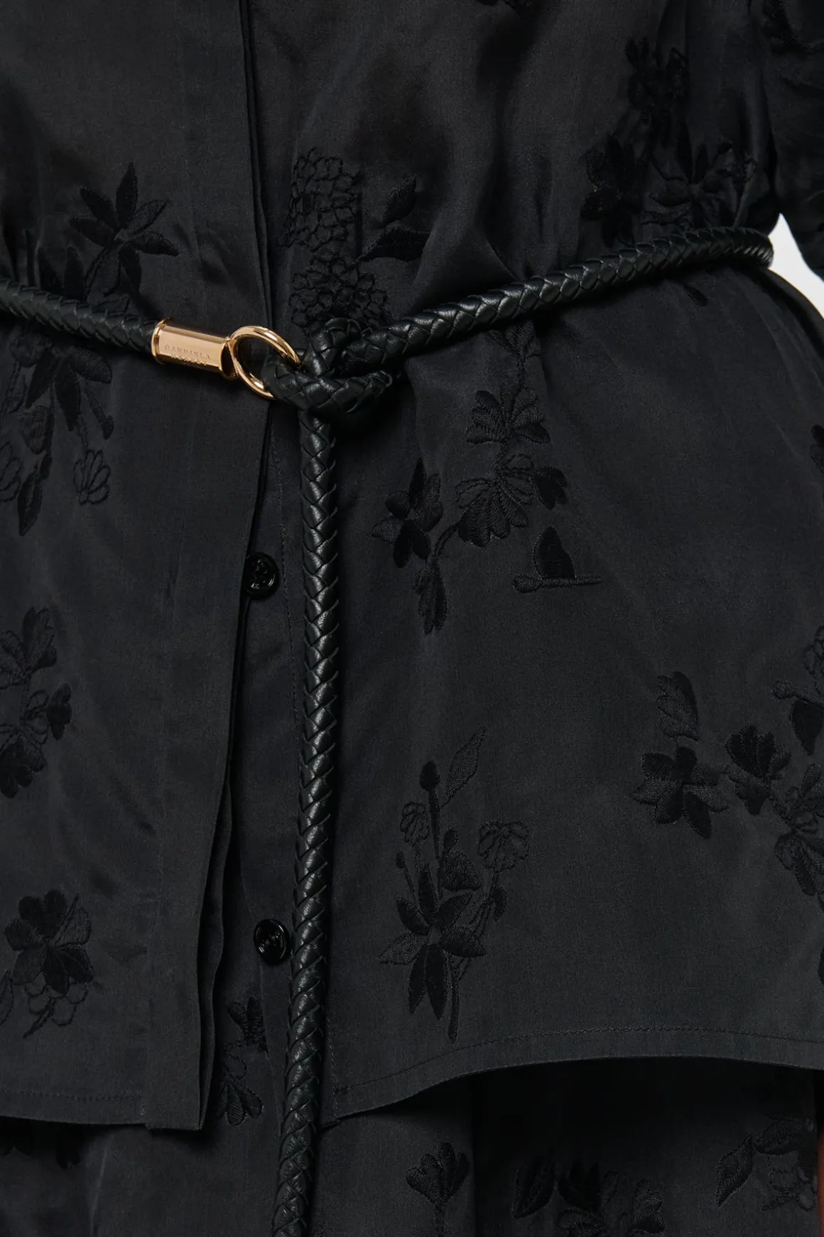 Rope Braided Belt in Black Nappa Leather