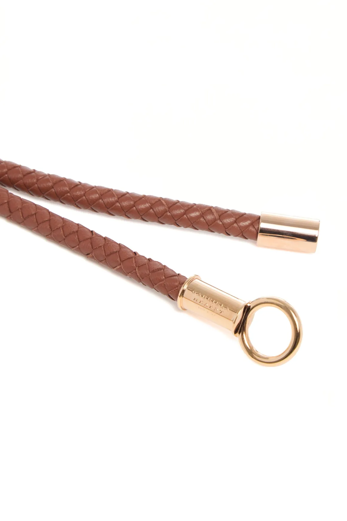 Rope Braided Belt in Cognac Nappa Leather