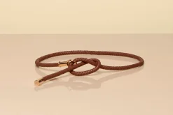 Rope Braided Belt in Cognac Nappa Leather