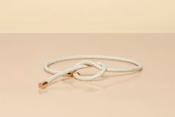 Rope Braided Belt in Ivory Nappa Leather