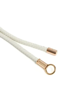 Rope Braided Belt in Ivory Nappa Leather