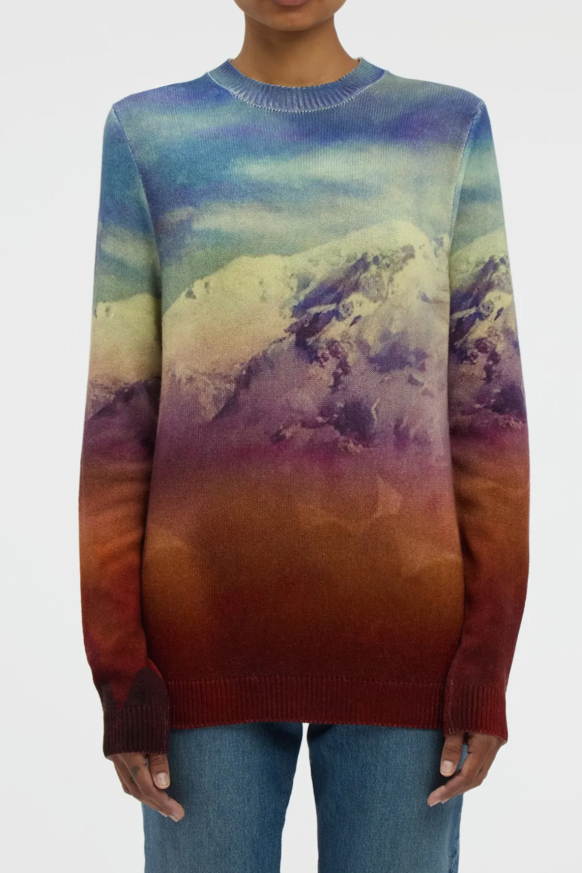 Sael Knit Crewneck Sweater in Mountain Cashmere