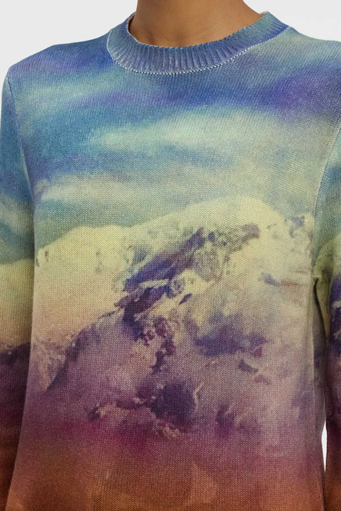 Sael Knit Crewneck Sweater in Mountain Cashmere