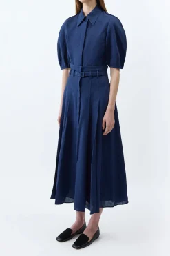 Sansi Top in Electric Navy Aloe Linen