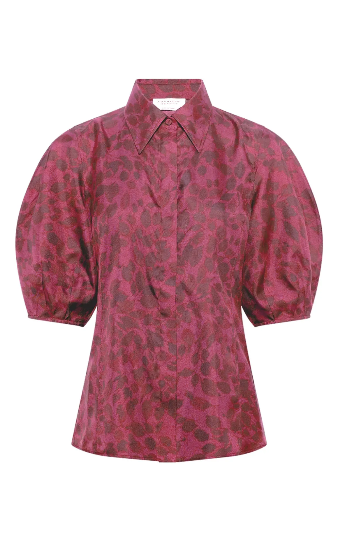 Sansi Top in Fuchsia Printed Silk Twill
