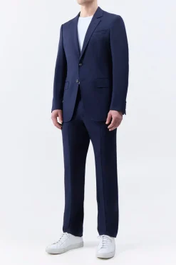Sebastian Pant in Dark Navy Virgin Wool Twill