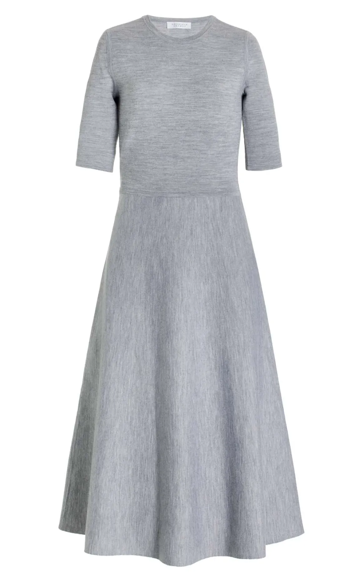 Seymore Knit Midi Dress in Heather Grey Merino Wool Cashmere