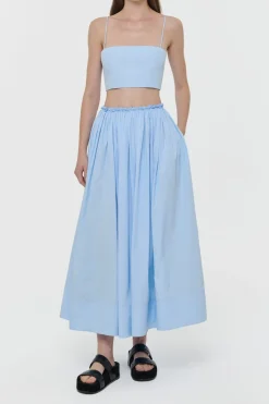 Shiva Maxi Skirt in Light Blue Sea Island Cotton