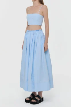 Shiva Maxi Skirt in Light Blue Sea Island Cotton