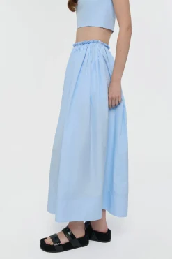 Shiva Maxi Skirt in Light Blue Sea Island Cotton