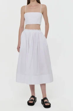 Shiva Maxi Skirt in White Sea Island Cotton