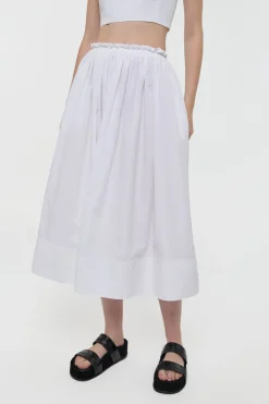 Shiva Maxi Skirt in White Sea Island Cotton