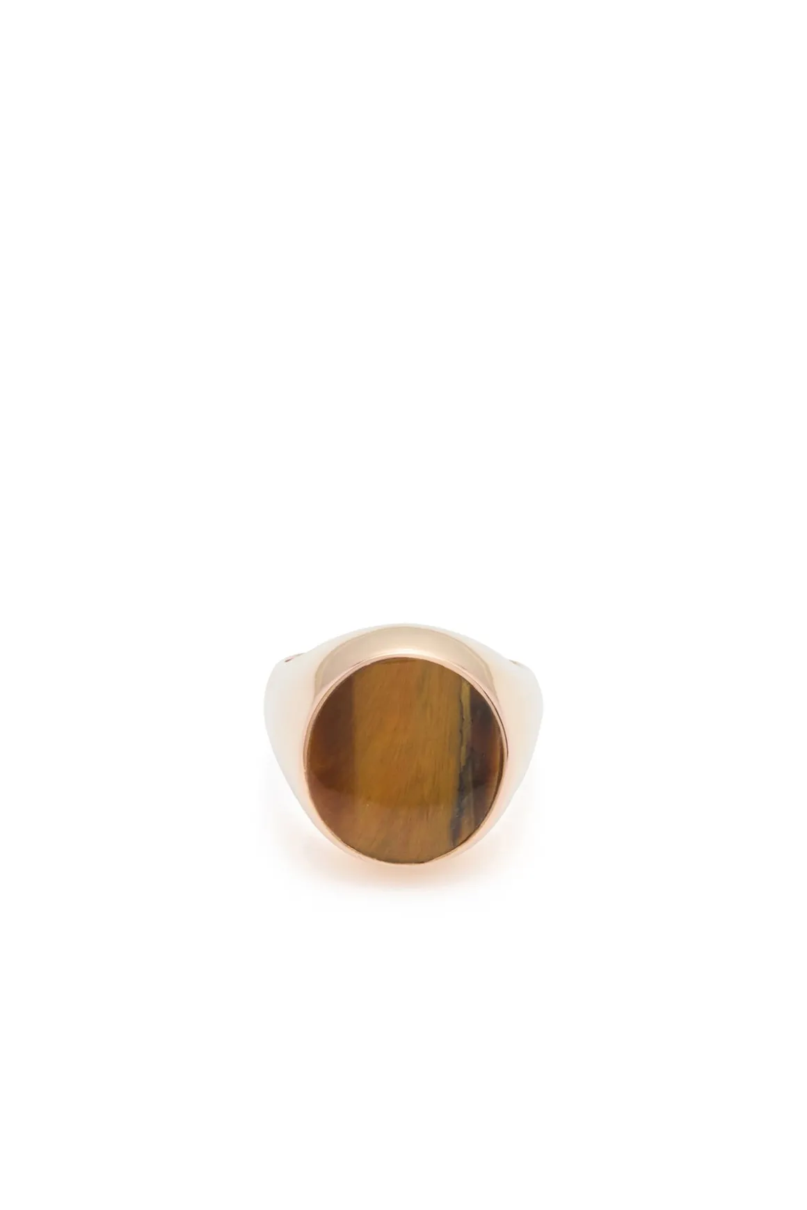 Signet Ring in 18K Rose Gold & Tiger's Eye Stone with Brown Diamond
