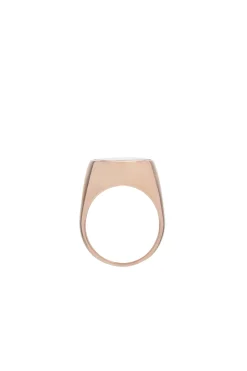 Signet Ring in 18K Rose Gold & Tiger's Eye Stone with Brown Diamond