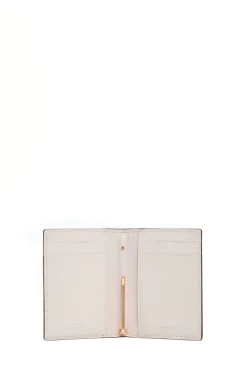 Simple Card Wallet in Bordeaux & Pink Leather