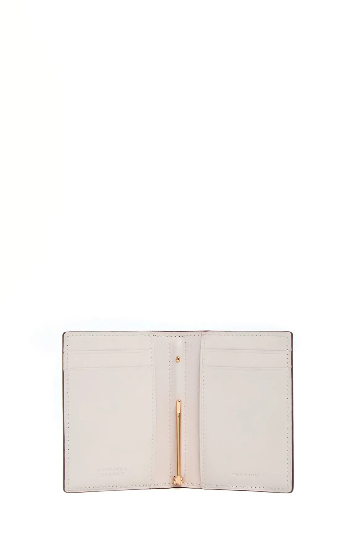 Simple Card Wallet in Bordeaux & Pink Leather