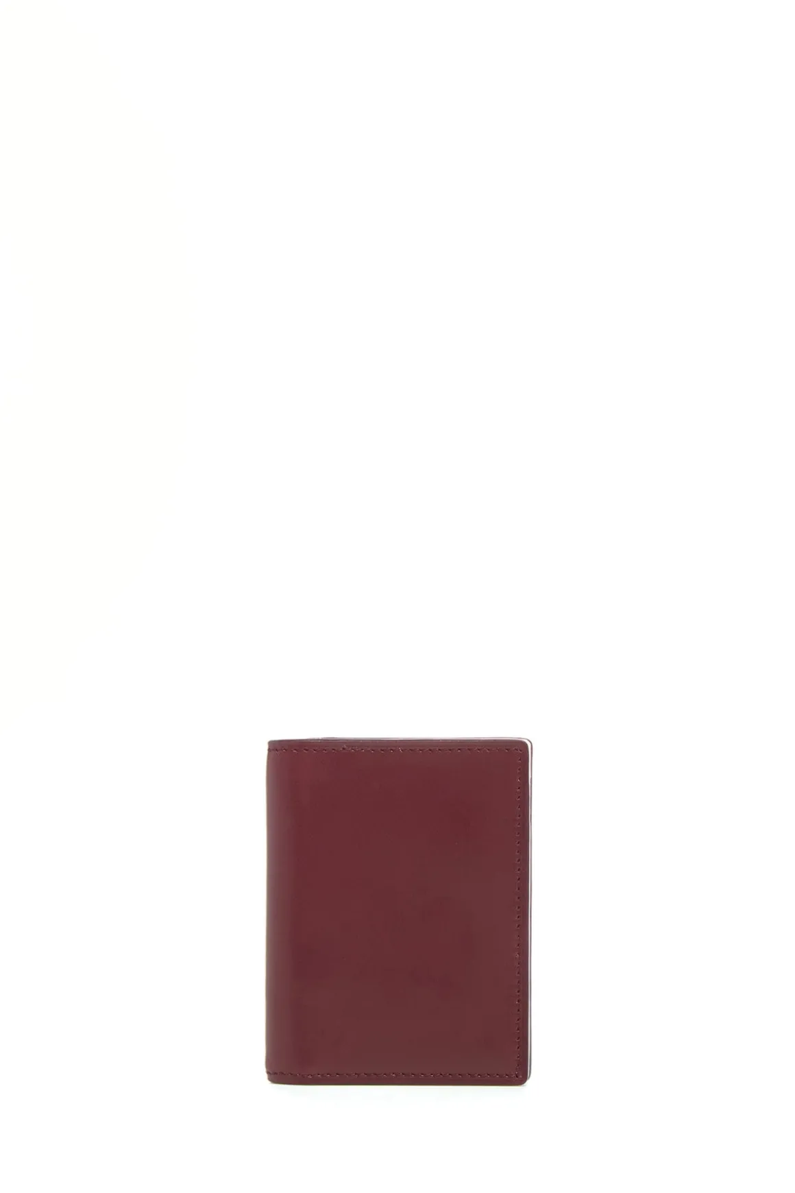 Simple Card Wallet in Bordeaux & Pink Leather