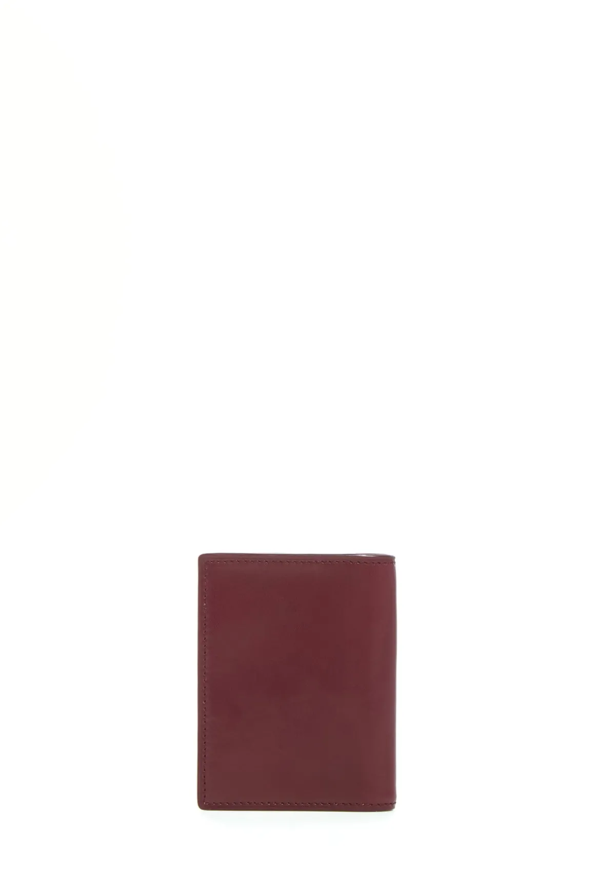 Simple Card Wallet in Bordeaux & Pink Leather