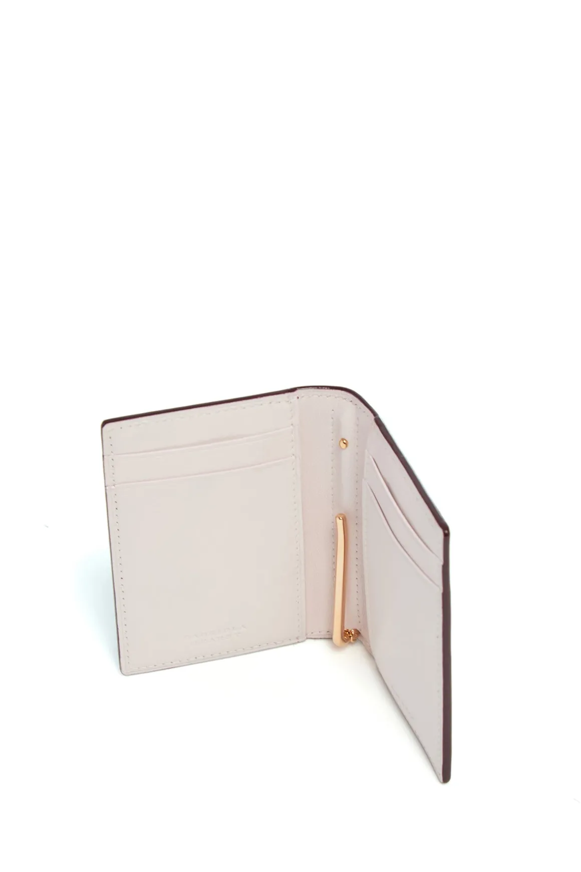 Simple Card Wallet in Bordeaux & Pink Leather